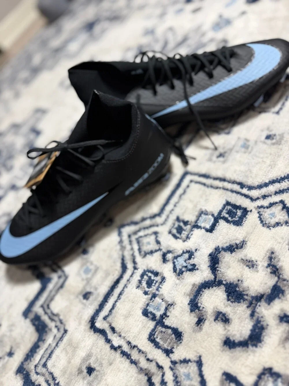 Nike Phantom GT2 Elite FG Men’s 9.5 Black Blue Soccer Cleats Football Boots NWT